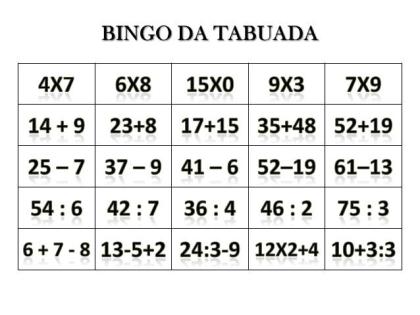 bingo matemático